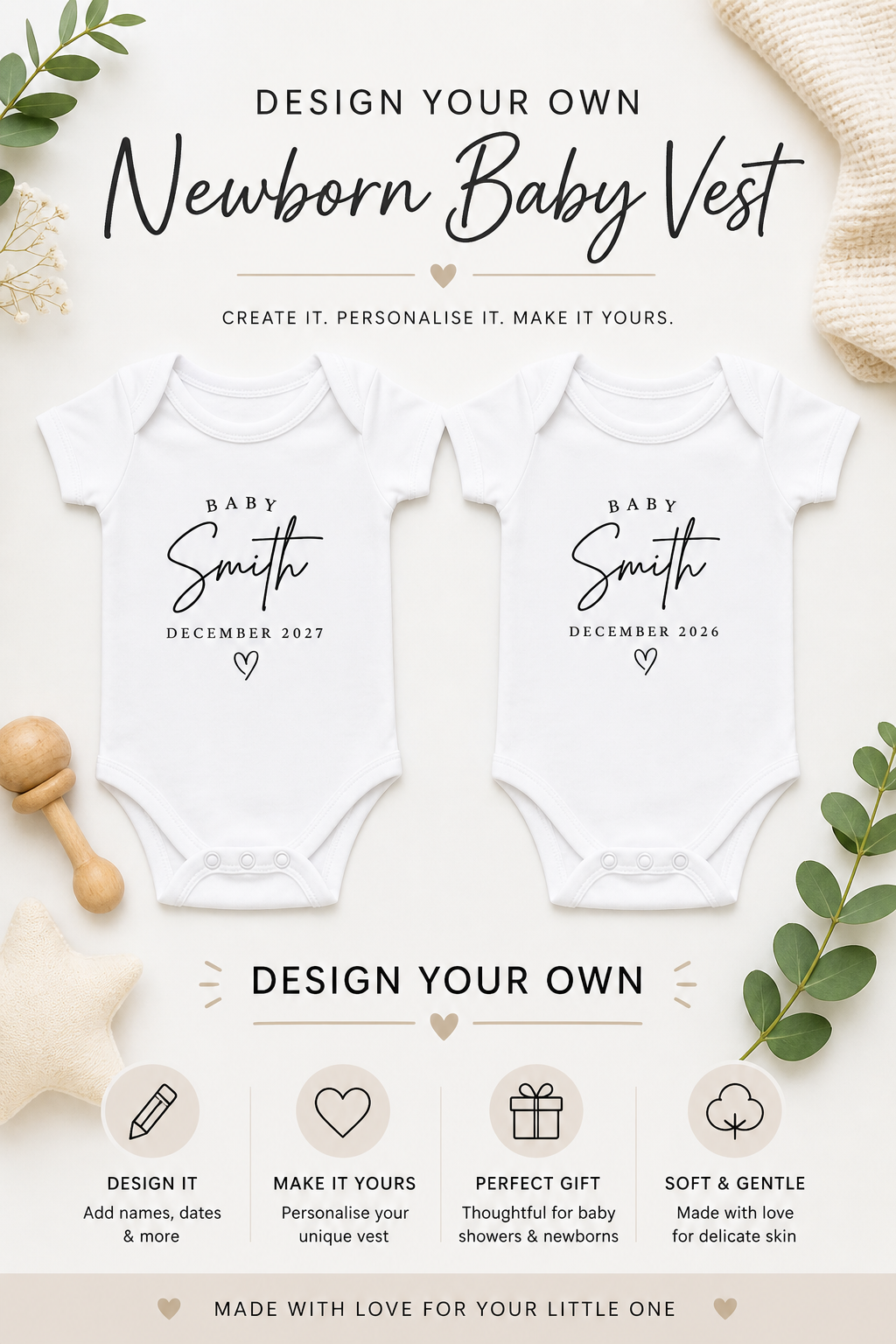 Create your own newborn vest