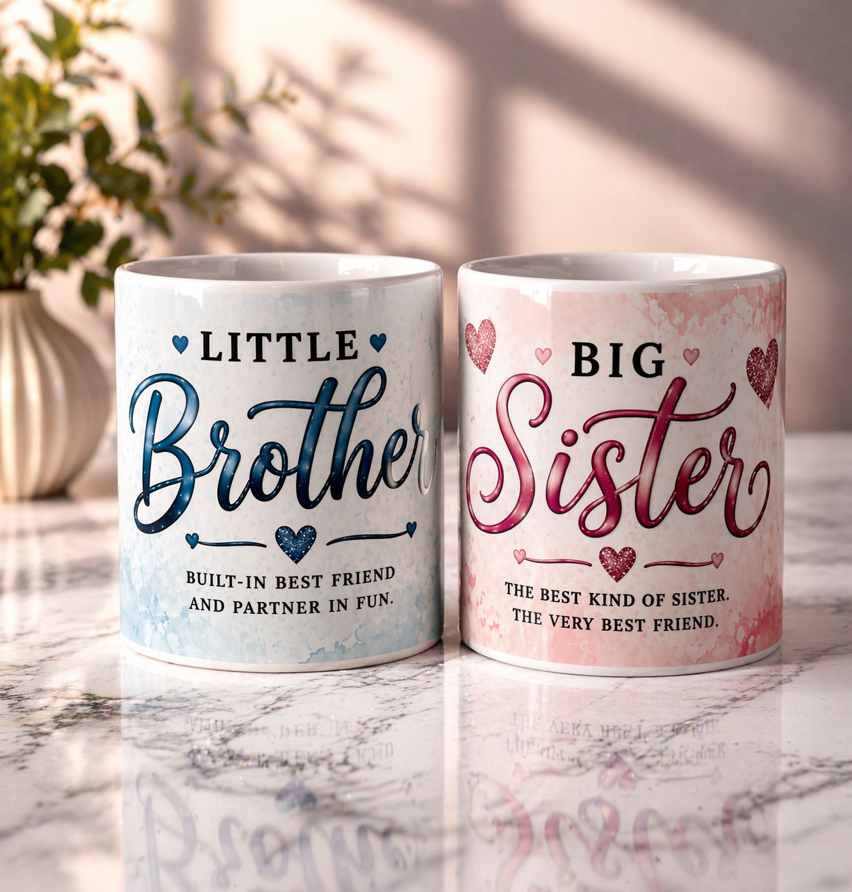 Matching brother and sister mugs