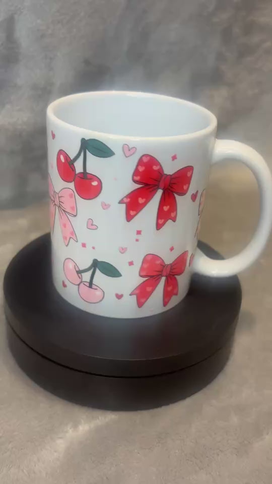 Cherry and bow mug